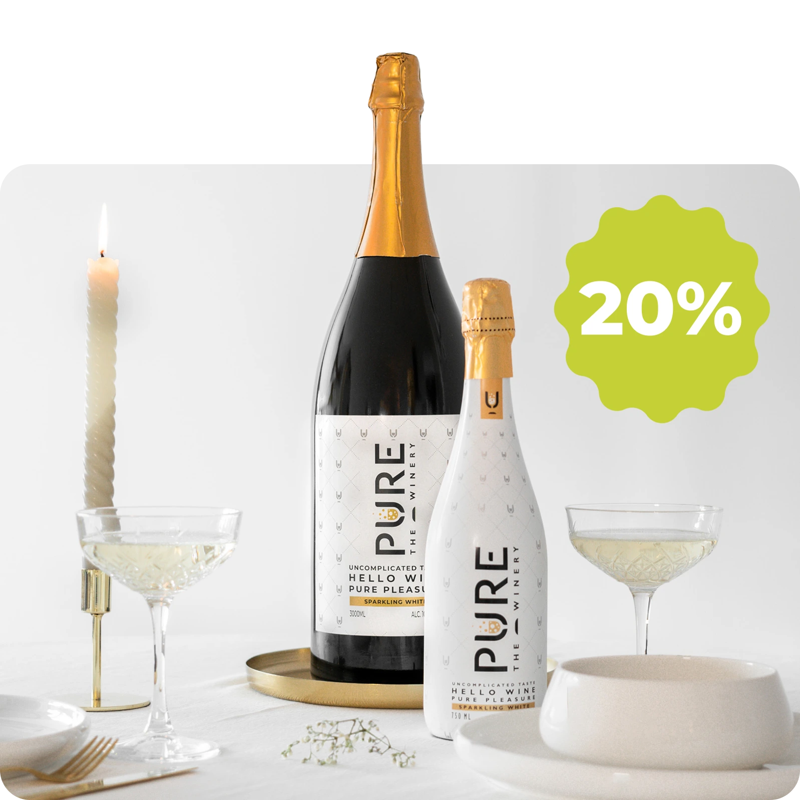 XXL (3L) Zero Sugar Sparkling Witte Wijn